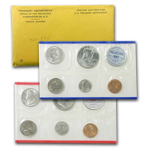 D U.S 1962 P Mint 10 Coin Uncirculated Set with Original Government Packaging Uncirculated